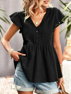 JuliaFashion - 2024 Sweet Mesh Lace Top Blouses