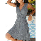JuliaFashion - 2024 Summer Plus Size Women's Casual Polka Dot Dress