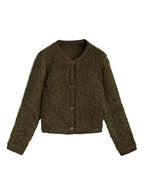 Vintage Casual Slim Single Breasted Long Sleeve Knitted Cardigan