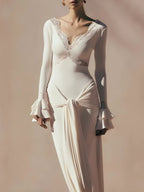 Tie Front Draped Maxi Dress