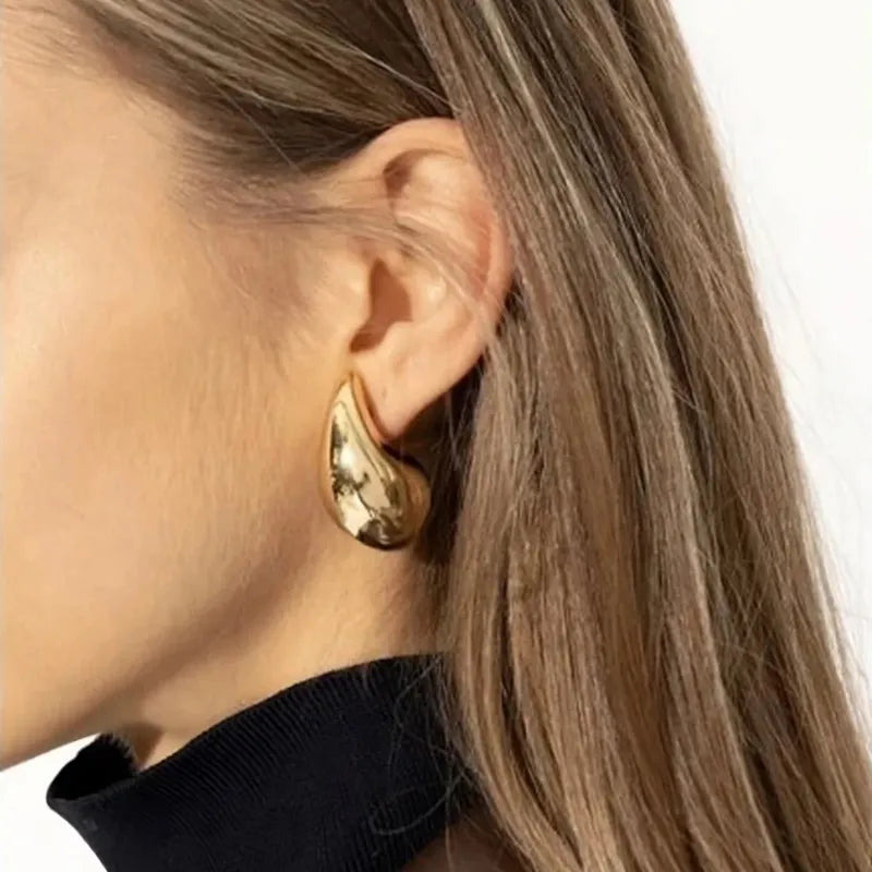 JuliaFashion-Glossy Vintage Dome Teardrop Earrings