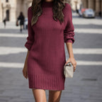 JuliaFashion - Vintage Winter Knitted Dress for Women