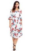 JuliaFashion-Find Me Floral Print Bell Sleeve Midi Dress