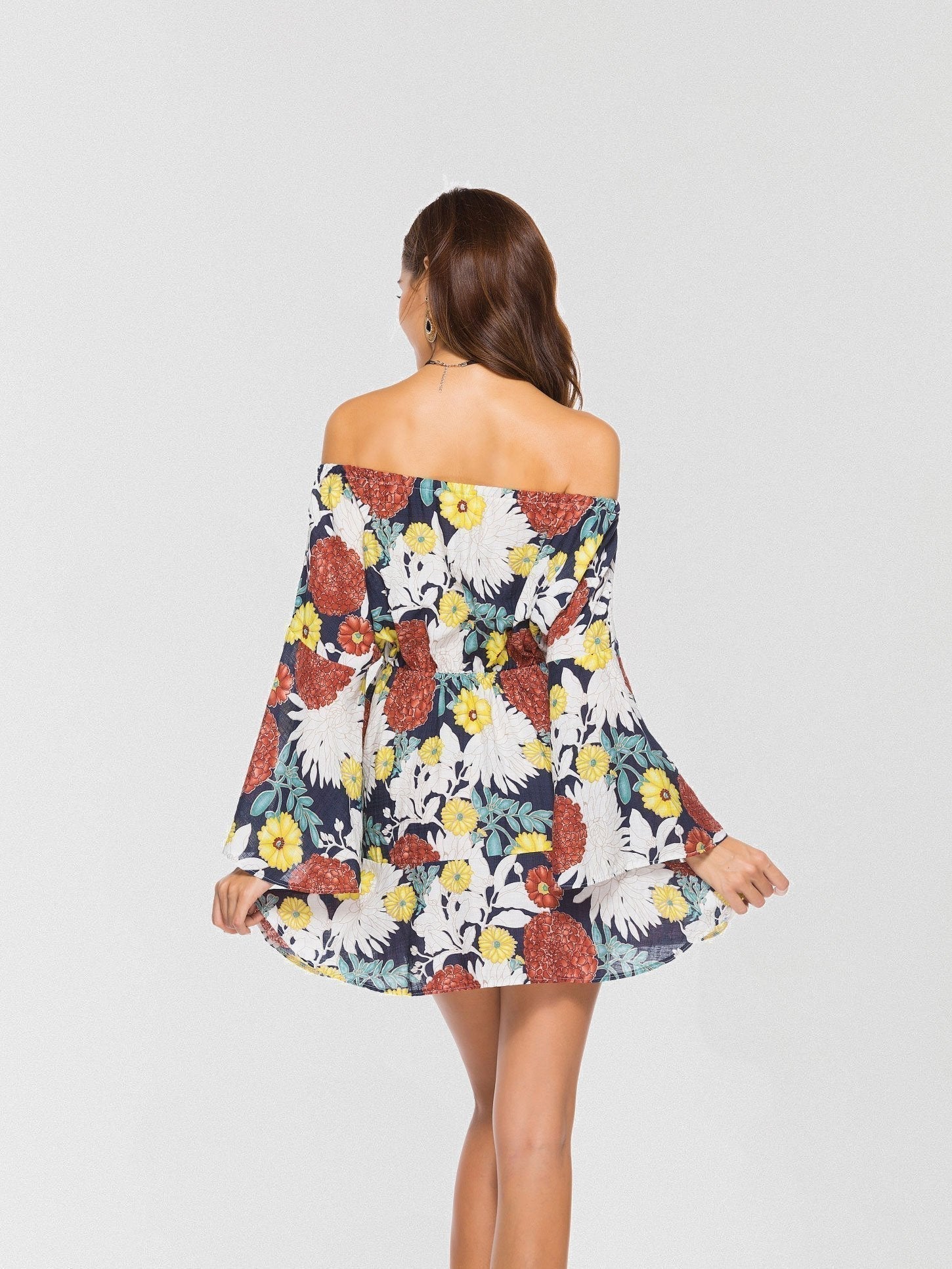 JuliaFashion - Without You Floral Off The Shoulder Dress
