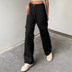 JuliaFashion - 2024  Solid Color Wide Leg Daily Trousers