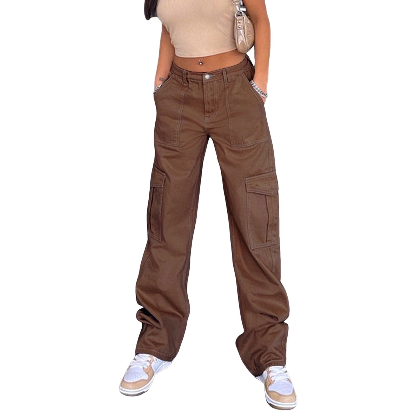 JuliaFashion - 2024  Solid Color Wide Leg Daily Trousers