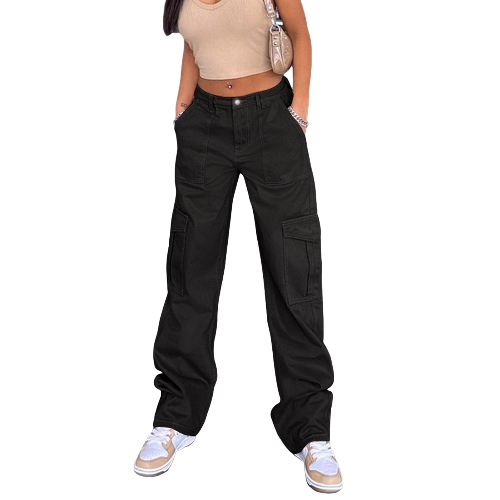 JuliaFashion - 2024  Solid Color Wide Leg Daily Trousers