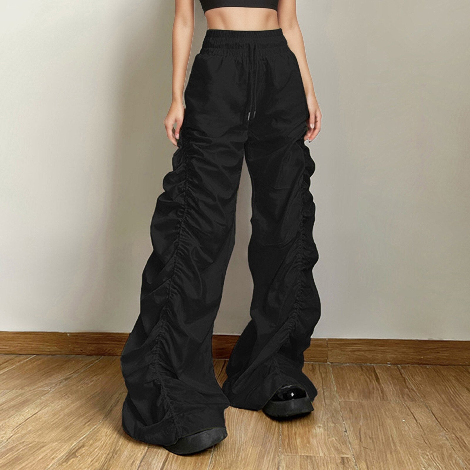 JuliaFashion - 2024 Streetwear Wide Leg Cargo Trousers