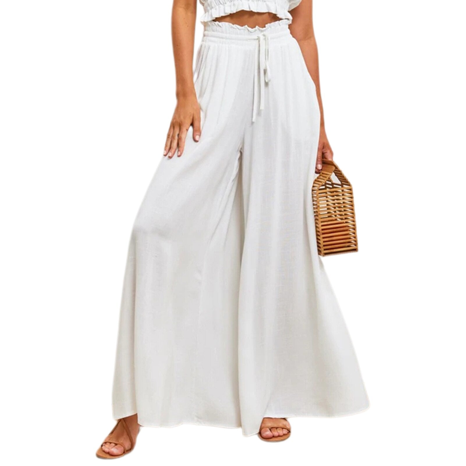 JuliaFashion-Bohemian Summer Elastic Waist Pants