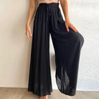 JuliaFashion-Bohemian Summer Elastic Waist Pants
