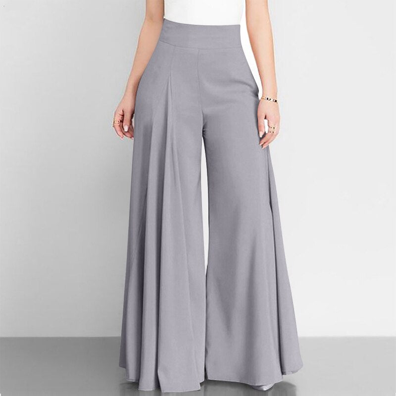 JuliaFashion-Elegant High Waist Wide Leg Pants