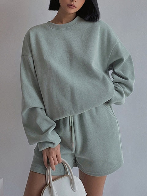 JuliaFashion-High Quality Hoodies Tracksuits 2 Piece Set