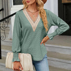 JuliaFashion-Elegant Y2k V-Neck Blouse