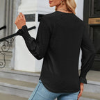 JuliaFashion-Elegant Y2k V-Neck Blouse