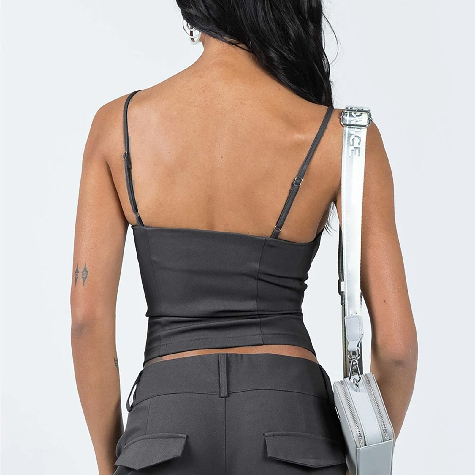 JuliaFashion-Low Cut Bra Buckle Cami Tops for Summer