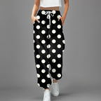 JuliaFashion-Polka Dot Printed Sports Harajuku Trousers