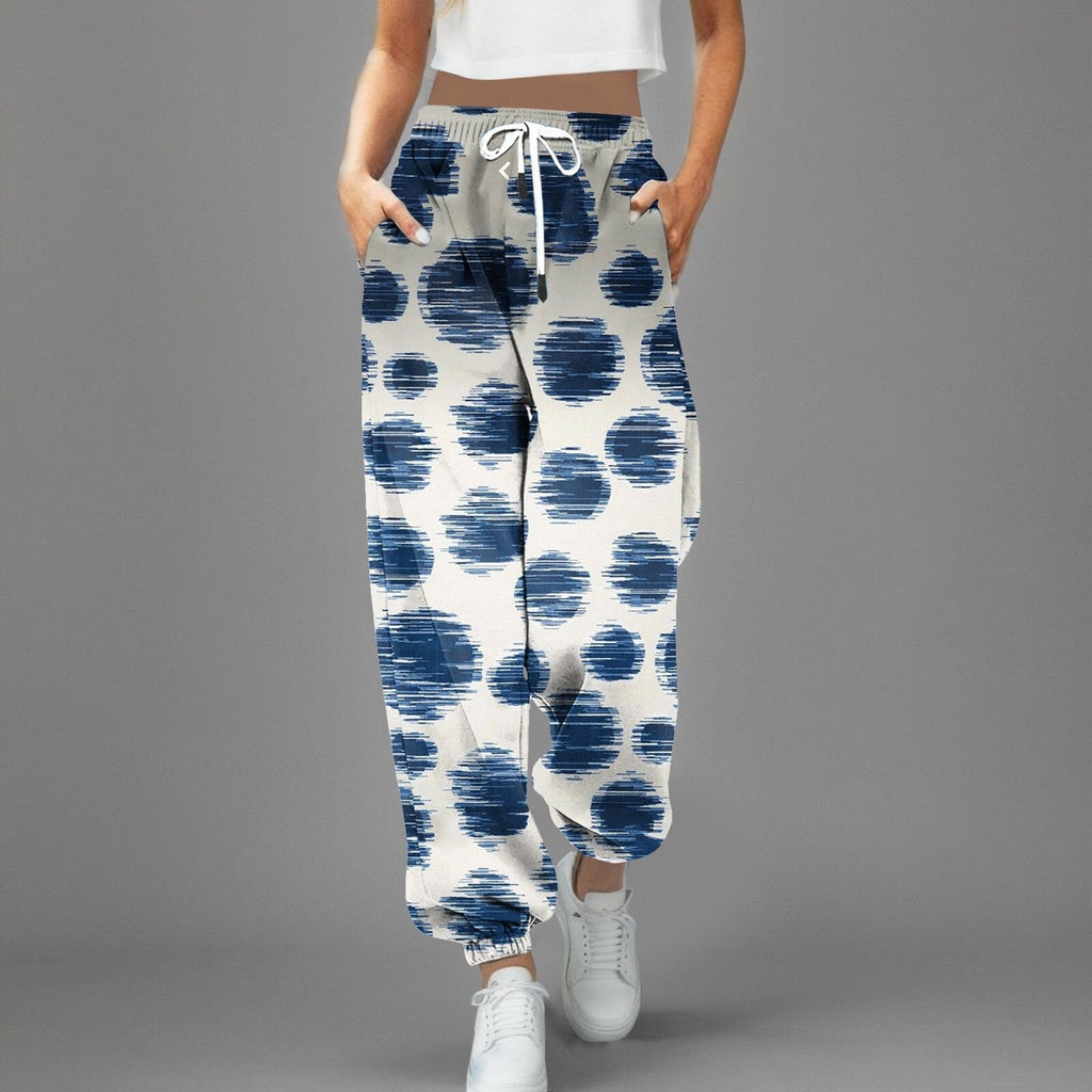 JuliaFashion-Polka Dot Printed Sports Harajuku Trousers