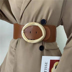 JuliaFashion-Elastic Vintage PU Leather Wild Pin Buckle