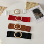 JuliaFashion-Elastic Vintage PU Leather Wild Pin Buckle