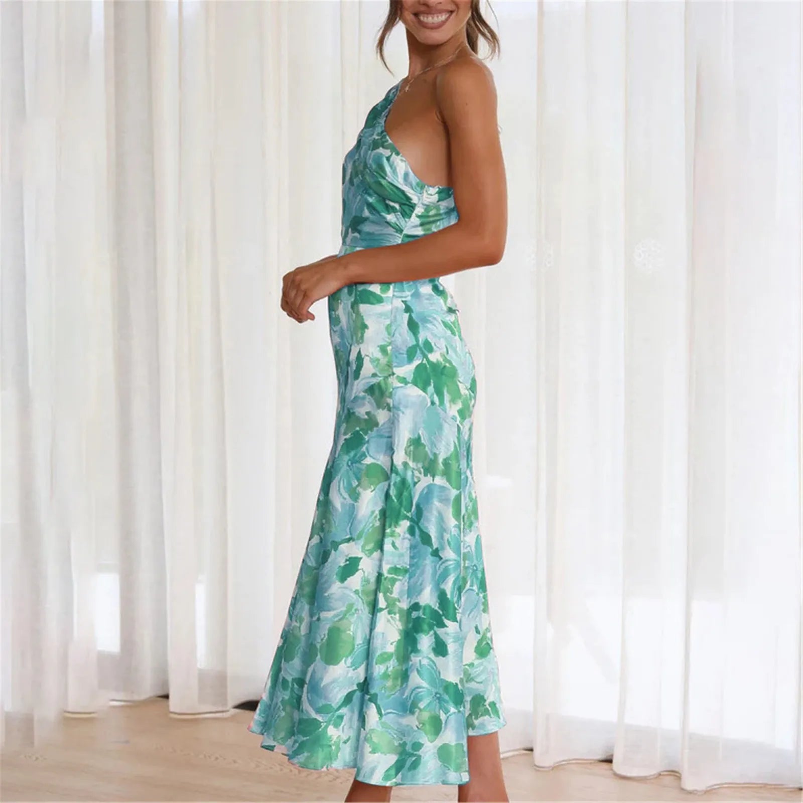 JuliaFashion - 2024 Slim Off Shoulder Floral Sundress Party Dress