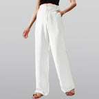 JuliaFashion-Elegant High Waisted Wide Leg Suit Pants