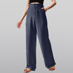 JuliaFashion-Elegant High Waisted Wide Leg Suit Pants