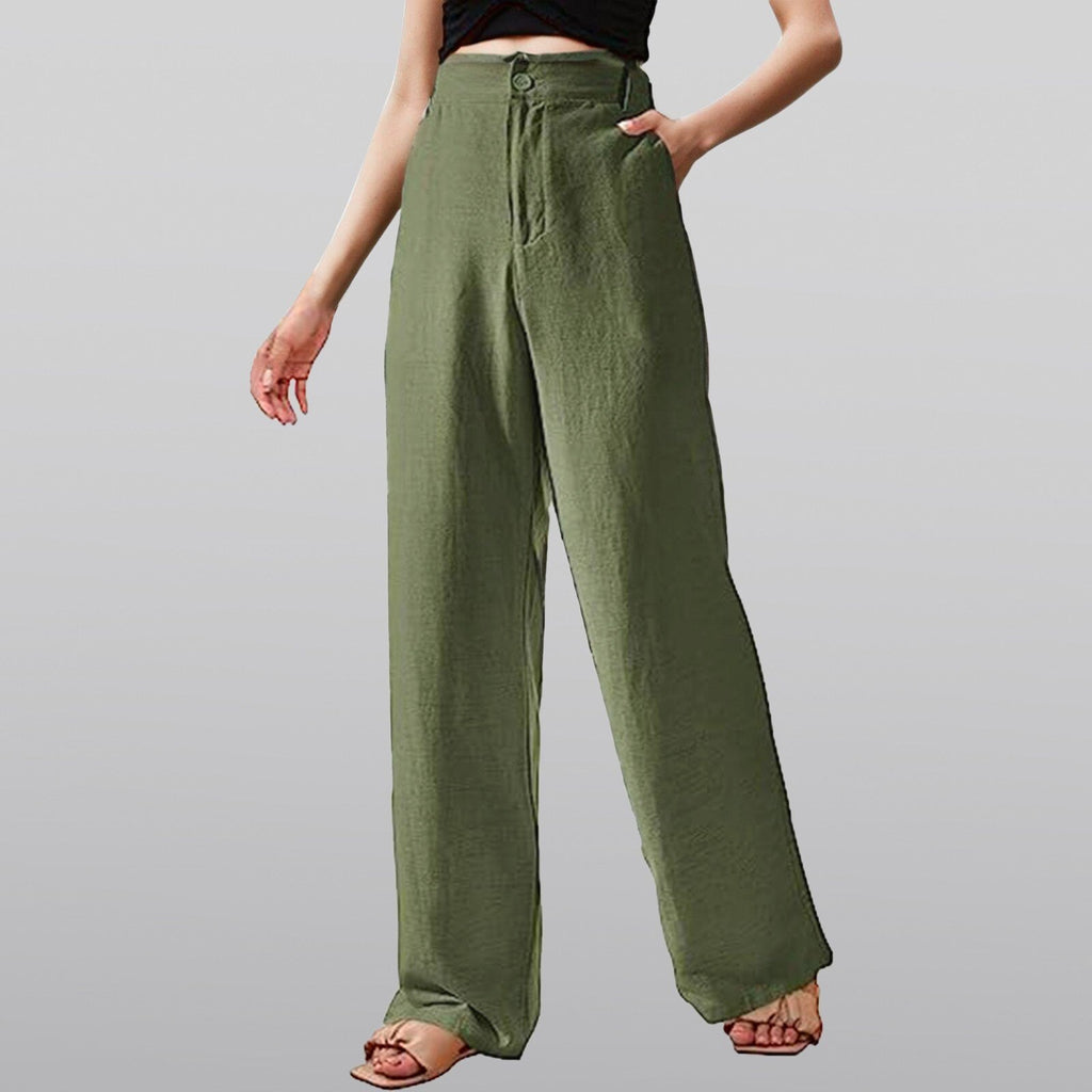 JuliaFashion-Elegant High Waisted Wide Leg Suit Pants