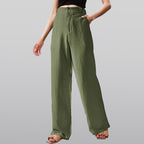 JuliaFashion-Elegant High Waisted Wide Leg Suit Pants