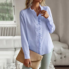 JuliaFashion-Elegant Office Stand Collar Blouses