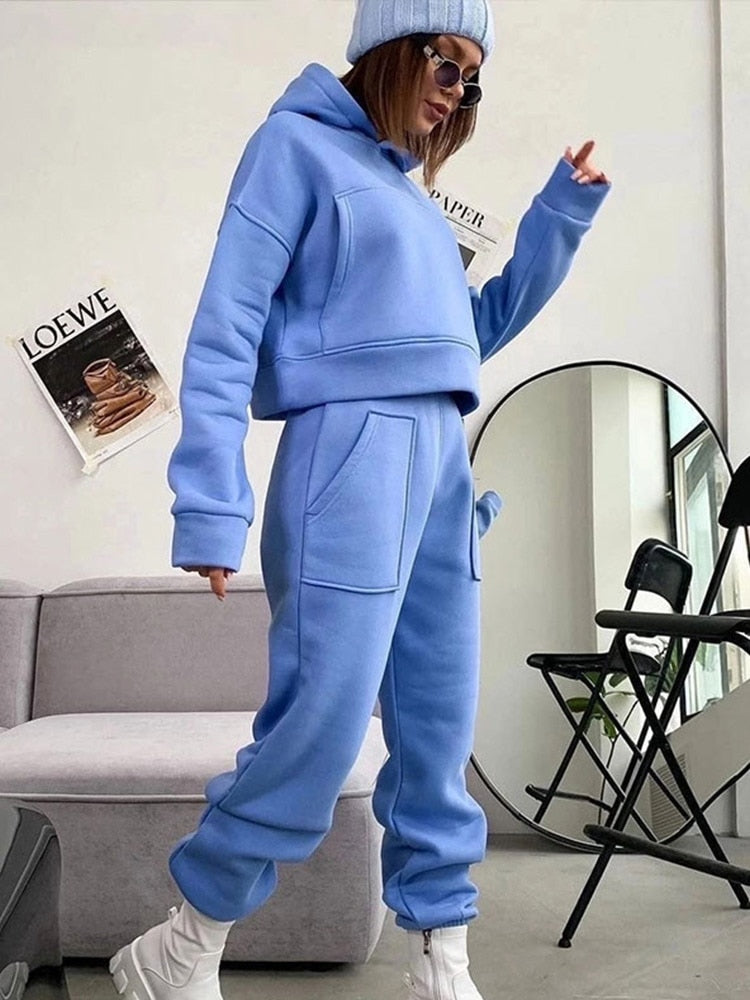 JuliaFashion - 2024 Sports Sweatshirt Two Piece Set