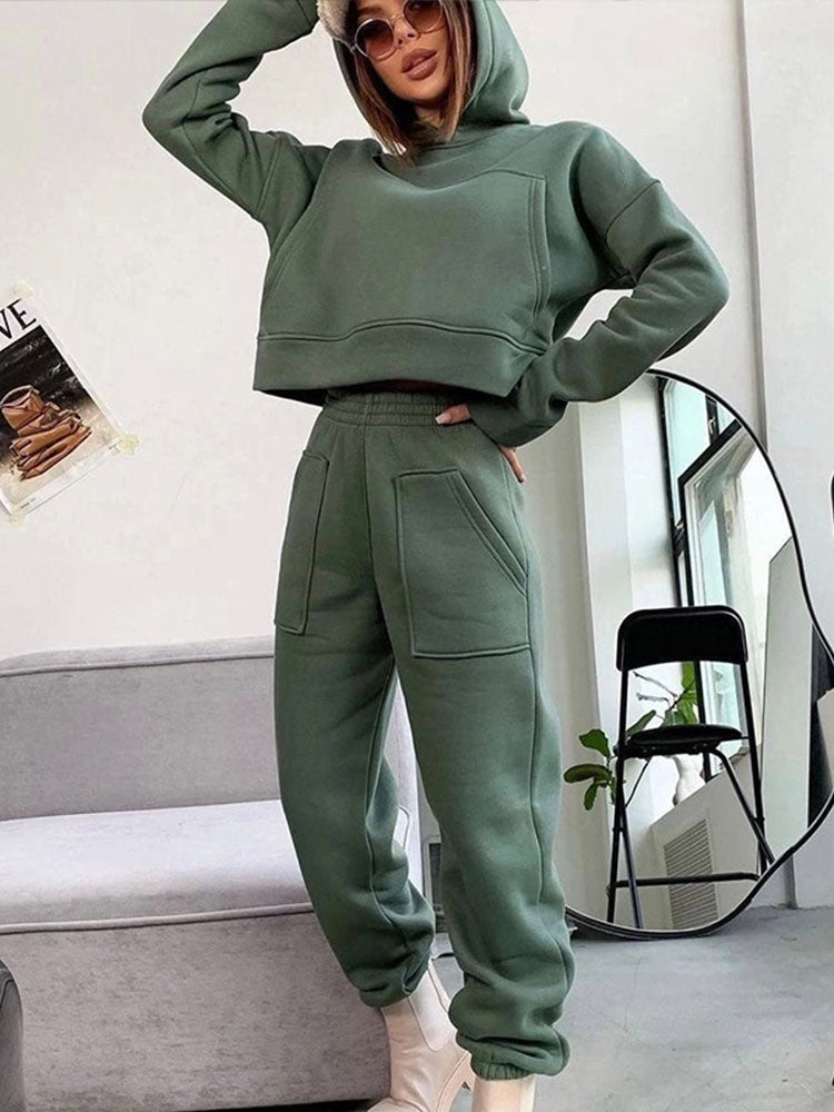 JuliaFashion - 2024 Sports Sweatshirt Two Piece Set