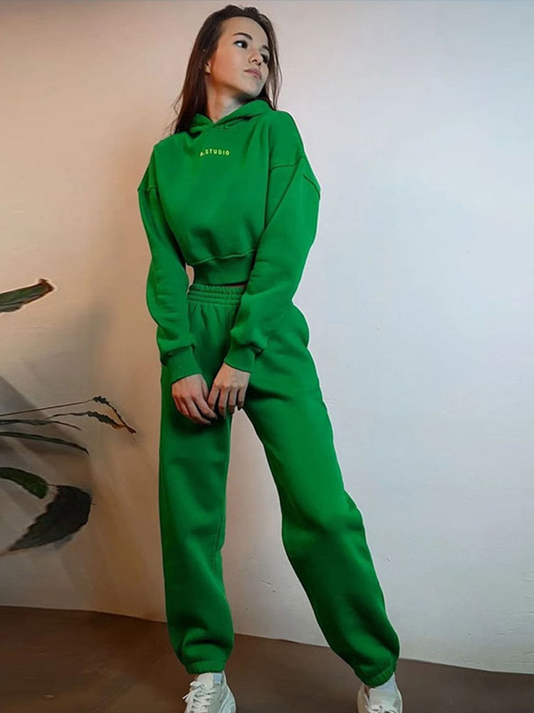 JuliaFashion - 2024 Sports Sweatshirt Two Piece Set