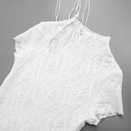 Wrinkled Lace Up Mini Dress