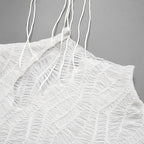 Wrinkled Lace Up Mini Dress