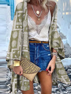 JuliaFashion - 2024 Women Cardigan Open Front Bohemian Floral Printed Blouse