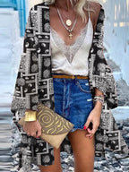 JuliaFashion - 2024 Women Cardigan Open Front Bohemian Floral Printed Blouse