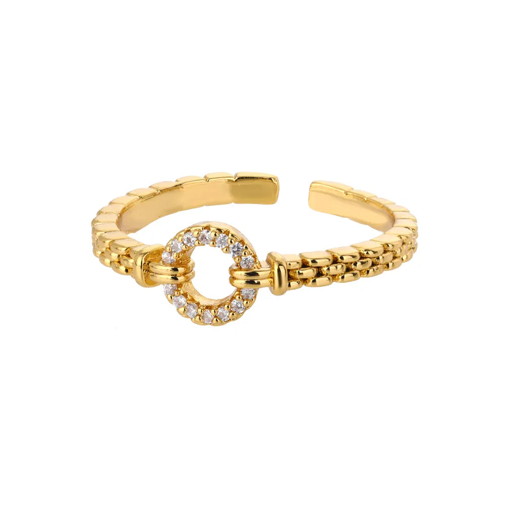 JuliaFashion-Fashionable Gold Geometric O Shape Ring