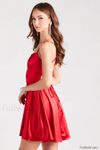 A Moment In Charming Satin Skater Dress