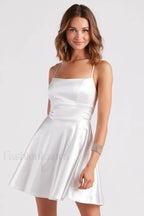 A Moment In Charming Satin Skater Dress XS / Ivory