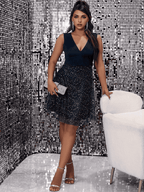 JuliaFashion - Sleeveless V-Neck Bodycon Cocktail Evening Party Dresses