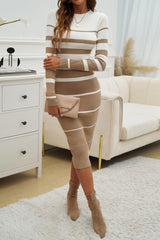 Colorblock Stripe Sweater Dress