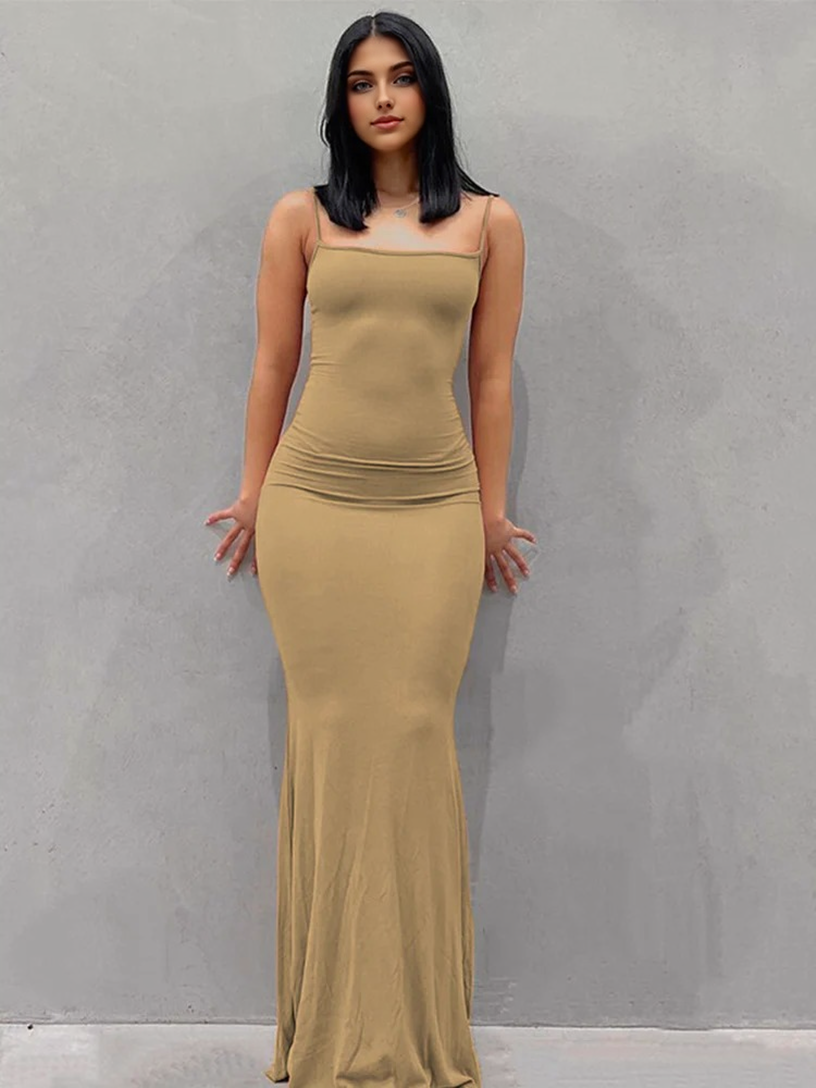 Julia Fashion - Sexy Spaghetti Strap Bodycon Long Mermaid Dress