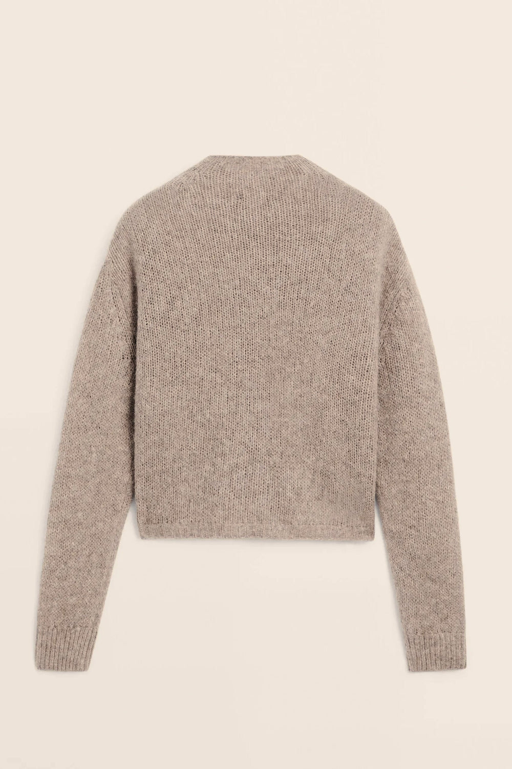 Casual Minimalist Semi Turtleneck Knit Cardigan