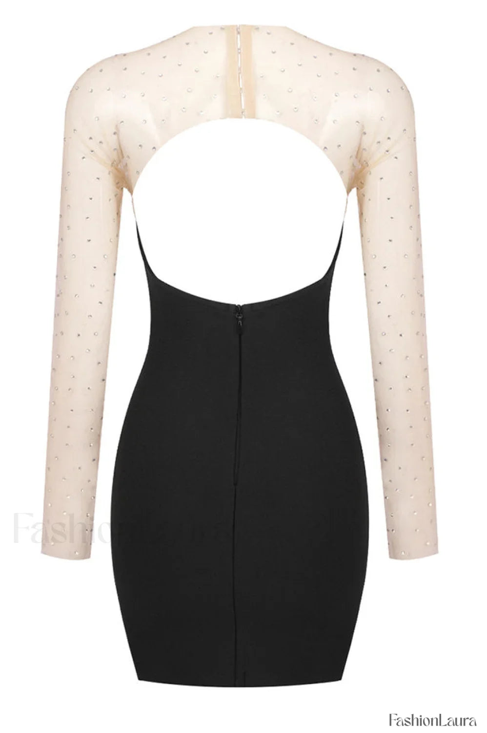 Aarohi Crystal Stylish Mesh Mini Dress