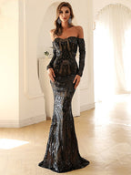 JuliaFashion - Sexy Off the Shoulder Sequin Party Dress