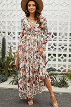 Abstract Art Stylish Tiered Maxi Dress XL / 3#