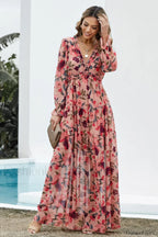 Abstract Art Stylish Tiered Maxi Dress