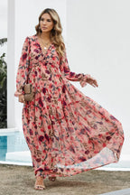 Abstract Art Stylish Tiered Maxi Dress S / 4#