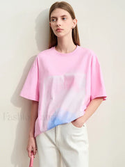 Abstract Print Loose Fit T Shirt
