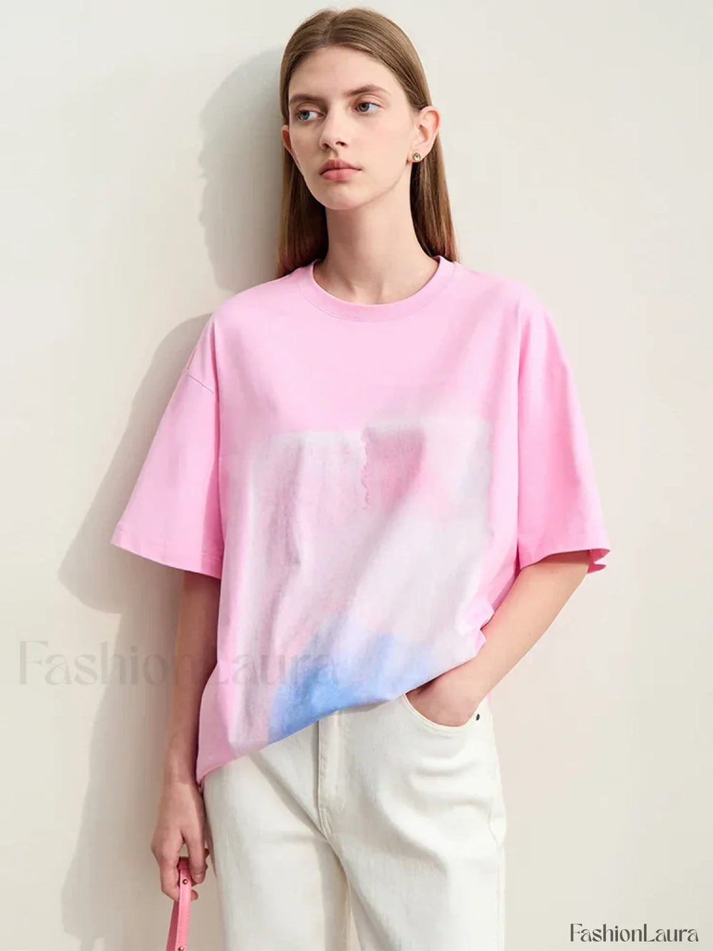 Abstract Print Loose Fit T Shirt